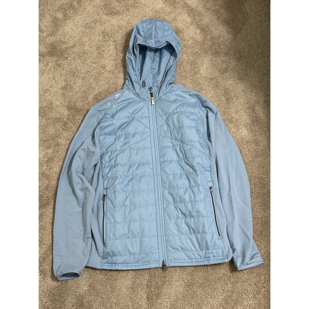 RLX Ralph Lauren Men Golf Quilted Hybrid Full Zip Jacket Blue Size L MSRP $268